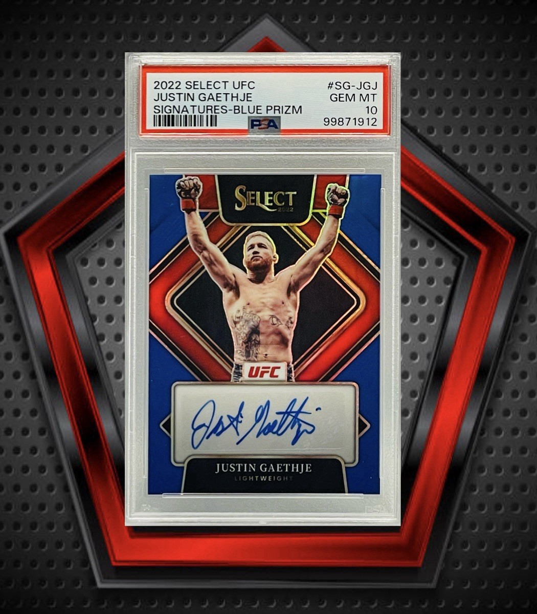 Justin Gaethje *31/49* Auto 2022 Panini Select UFC Signatures Blue