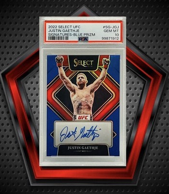 Justin Gaethje *31/49* Auto 2022 Panini Select UFC Signatures Blue