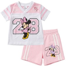 Disney Minnie Mouse Girls Soccer Jersey Shorts Set, Pink 2-Piece Outfit,...