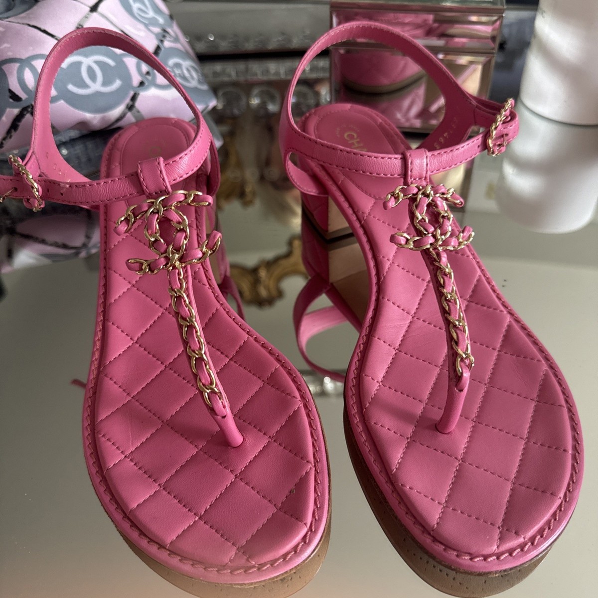 Chanel Pink Sandals Gorgeous | eBay