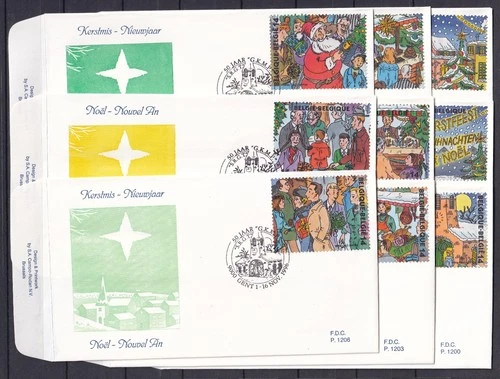 [LG79360] Belgium N°2671/2679FDC Christmas First Day Cover COB € 22,50 SUPERB