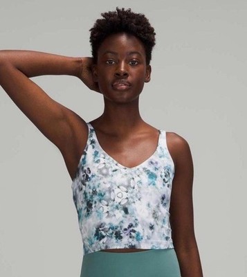 Lululemon Align Tank Top Kaleidofloral Multi Cropped Nulu Size 0 W1DAJS Yoga