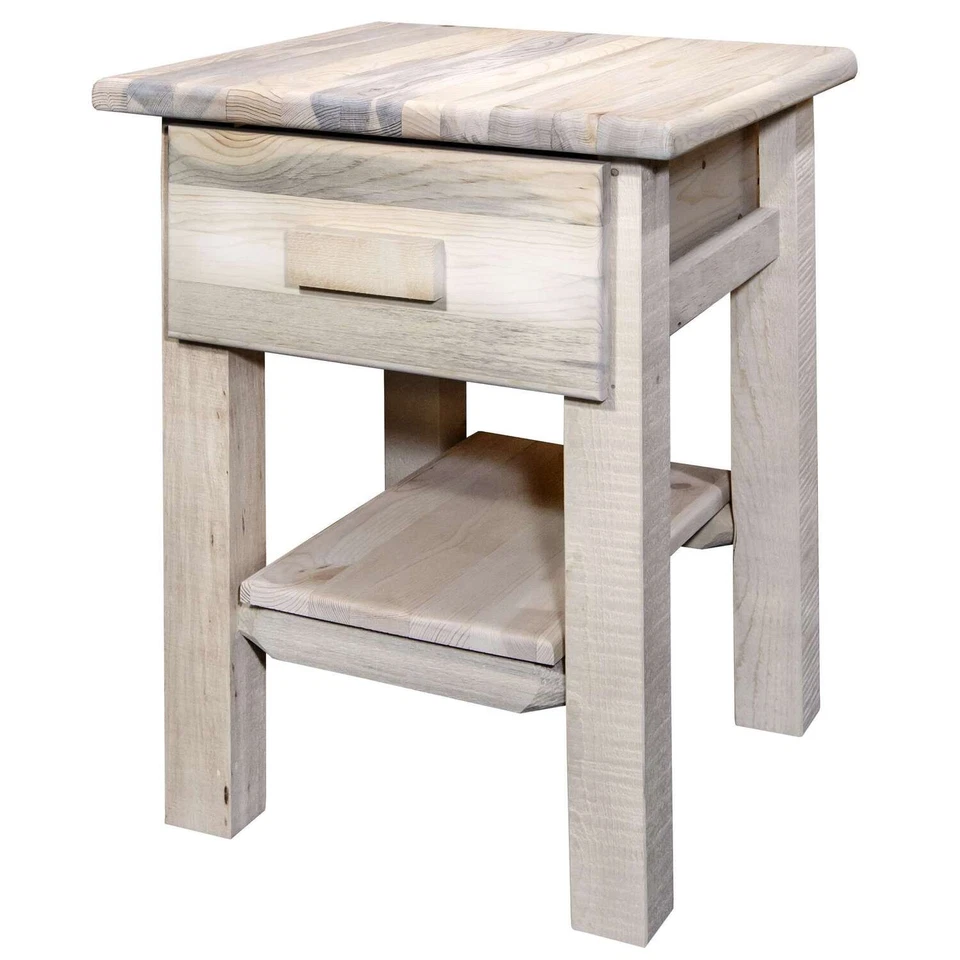 Mesa de cabeceira Homestead Collection com gaveta e prateleira, pronta para terminar - Imagem 3 de 3