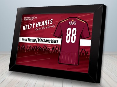 Personalised Kelty Hearts  Fan Print - Football Gift, Birthday,