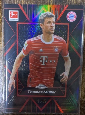 2026 Topps Chrome Bundesliga Thomas Müller Bayern SE-6 1/5 Shadow Etch Red SSP