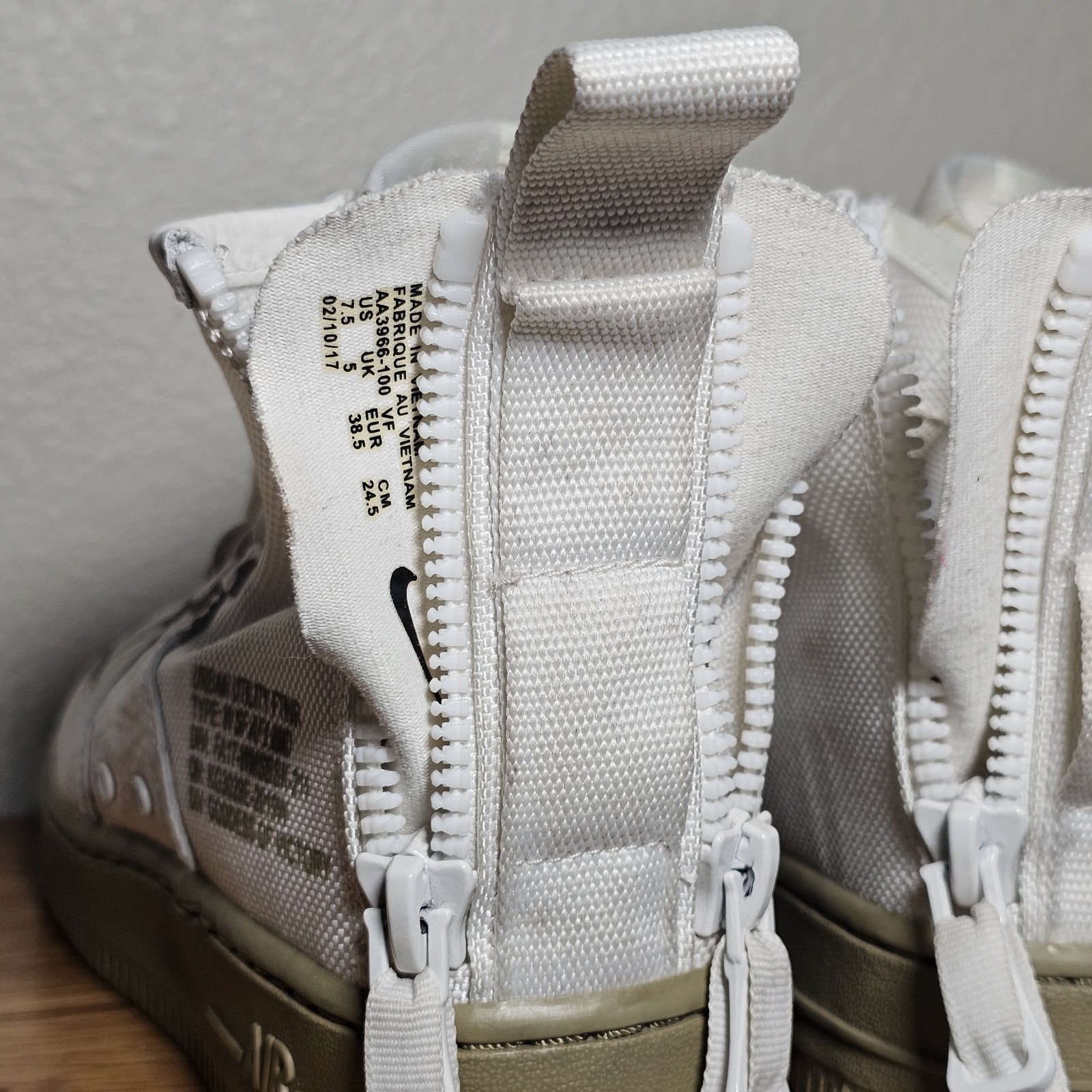 Nike Air Force 1 SF Mid Womens 7.5 Olive Ivory Urban Utility Footwear AA3966-100 thumbnail 10