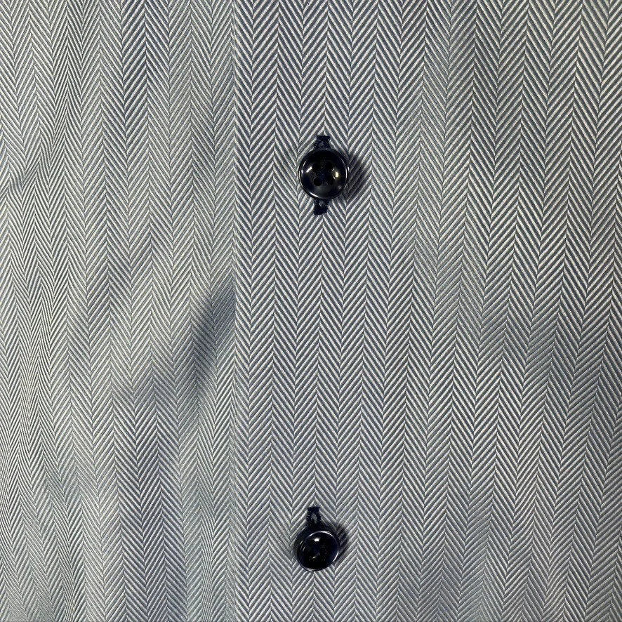 Camisa de vestir Lorenzo Uomo para hombre 15,5 34/35 ajuste azul patrón de espiga Foto 3 de 4