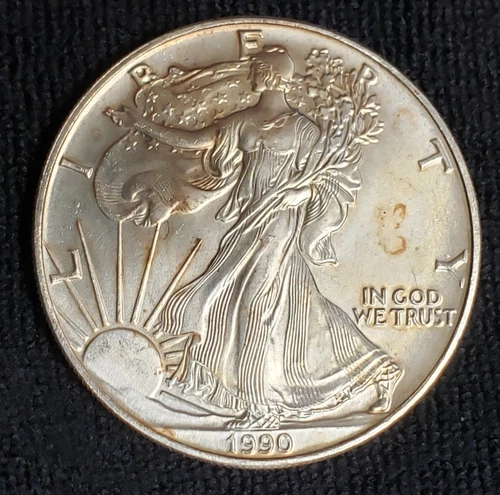 1990 American Silver Eagle 1 oz .999 Fine Silver Bullion Uncirculated