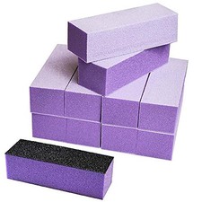10 PCS Nail Buffer Sanding Block Polisher Buffing File 100/180 Purple White 