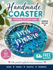 School Teacher Office Coaster Personalized with NAME!! Handmade Keepsake Custom