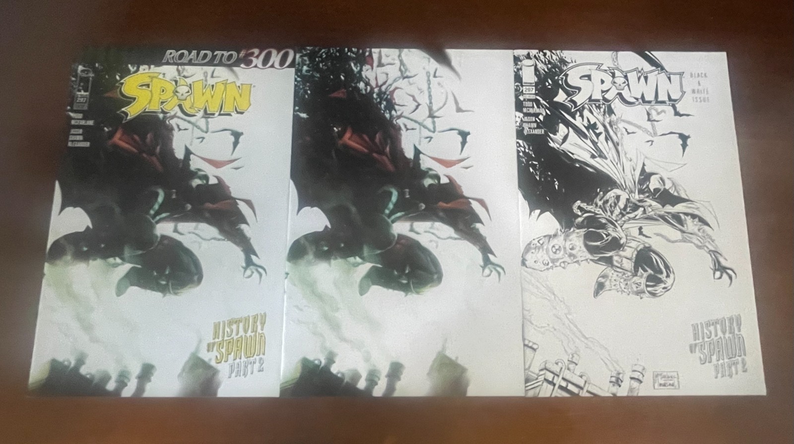 SPAWN #297 A B C NM Mattina Complete Set B&W VIRGIN Todd McFarlane Image 2019