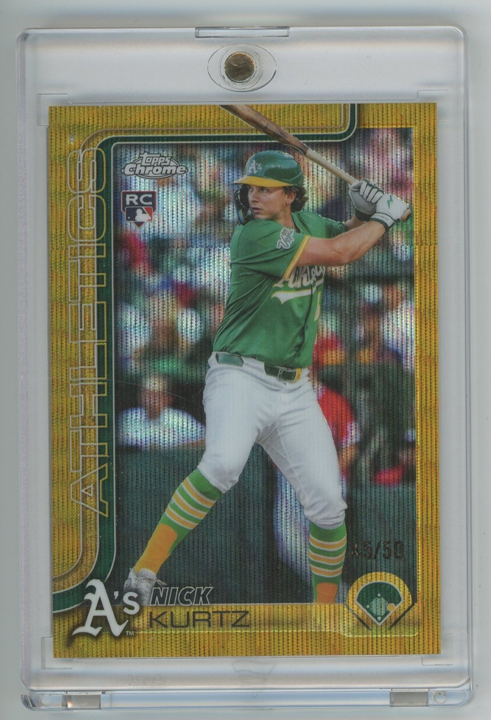 2025 Topps Chrome Update Nick Kurtz USC178 RC GOLD WAVE SSP #'D /50 A'S