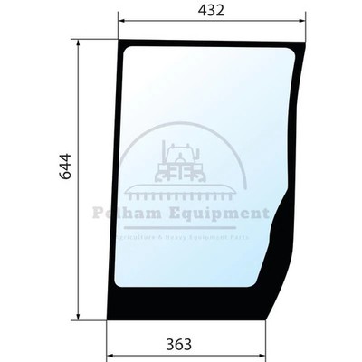 Tinted Windscreen Glass for Steyr, Case IH, New Holland - Bottom Right Fit