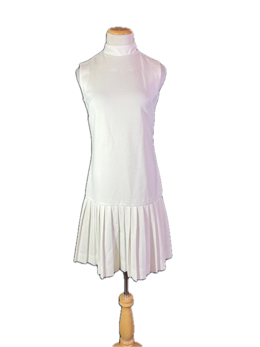 sachin and babi light blue dress White Sleeveless Drop Waist Pleated Mini Dress – Dazey Hill main image 1