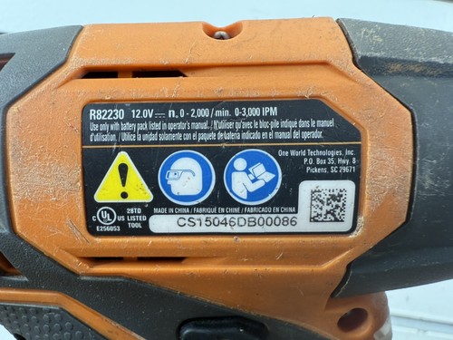 RIDGID DRILL/DRIVER (R82005/R82230) COMBO SET, W/ TWO BATTERIES & SO (WCP033037) - Picture 4 of 10