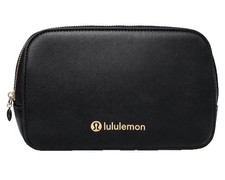 Black Vegan Leather Belt Bag 1L Crossbody Waist Pack Gold Hardware NWT