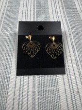 Stud Earrings For Children, First Earnings 0388 Gold Plated Heart Pattern