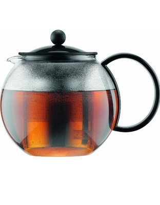 Bodum 34oz Assam Tea Press with Stainless Steel Filter: Glass Teapot & Infuser
