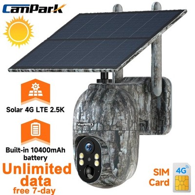 4G LTE Überwachungskamera PTZ Kamera Solar Wildkamera mit SIM Karte & Solarpanel