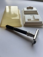Gillette Vintage Old Safety Razor Made in USA Black Adjustable