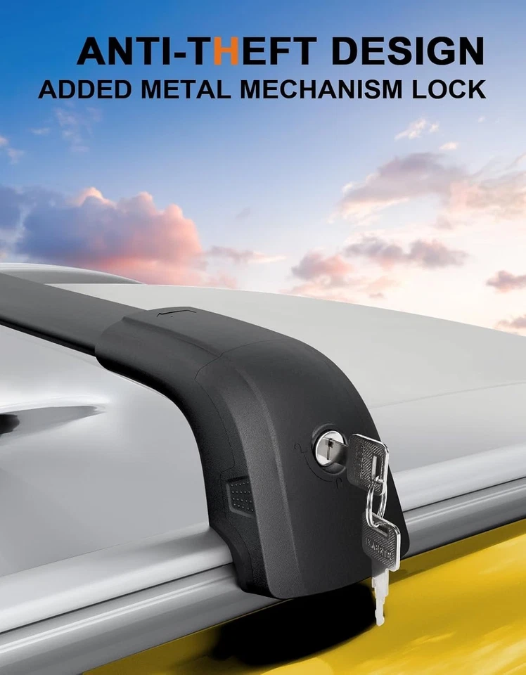 Lockable Roof Rack Cross Bars 220lbs Compatible with Kia Sportage 2010 2011 2012 Foto 4 de 4