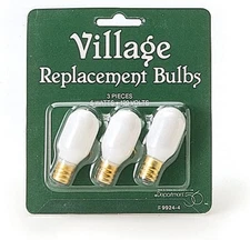 Dept 56 Village Replacement Bulbs 6 Watts 120 Volts 3 Bulbs #99244 2 In Tall
