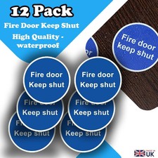 Fire Door keep shut Sticker Signs Pack of 12 Self Adhesive Fire Door Safety Sign