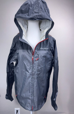 Eddie Bauer Mens Nylon Windbreaker Jacket S Gray Gorpcore Campcore Hiking Trails