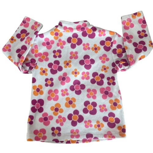 Hanna Andersson Floral Pullover Fleece Half Zip Girls Size 110 US 5 - Picture 2 of 7