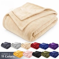 Faux Fur Fleece Blanket Mink Large Warm Plain Sofa Bed Throw  All Colors & Sizes