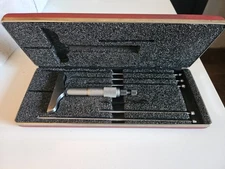 Starrett No. 445 Depth Micrometer Set 0-3” w/ Rods & Case USA Precision Tool