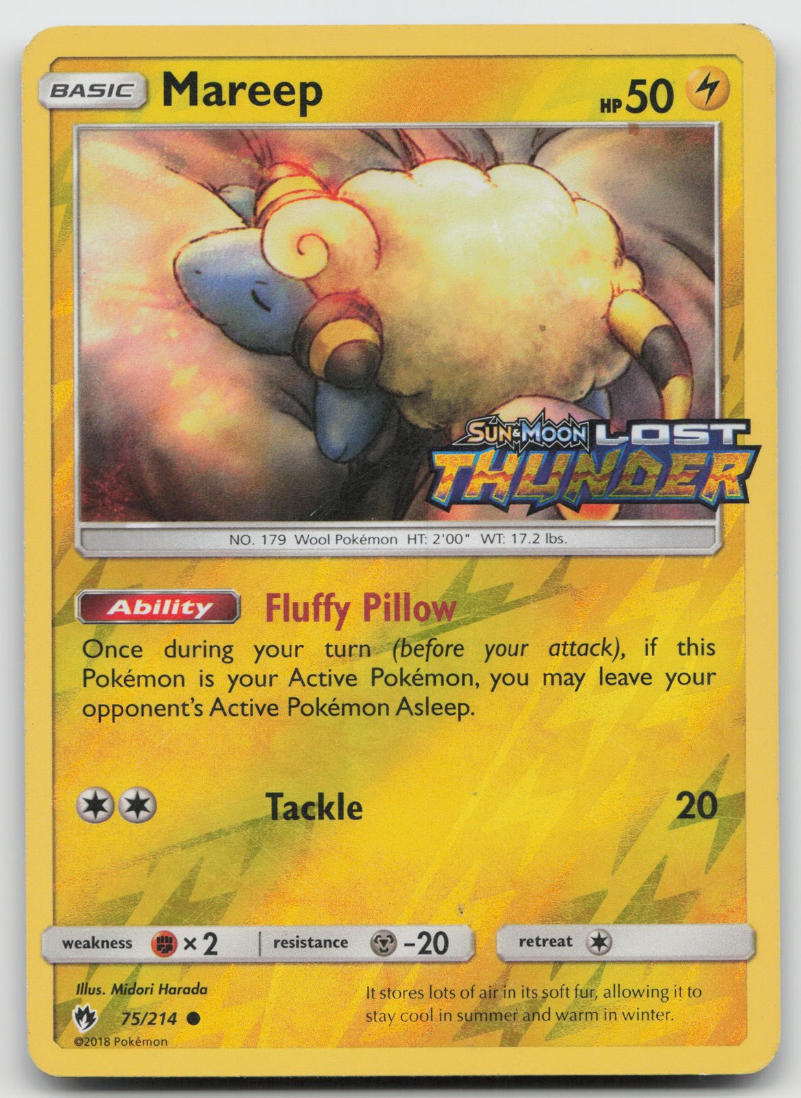 Mareep -  (Toys R Us Promo) Promo Reverse Holofoil Lost Thunder 75/214 HP