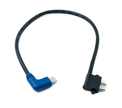 SYSTEM-S USB 3.1 Kabel 30 cm Typ C Stecker zu Micro B Stecker Winkel Left Right