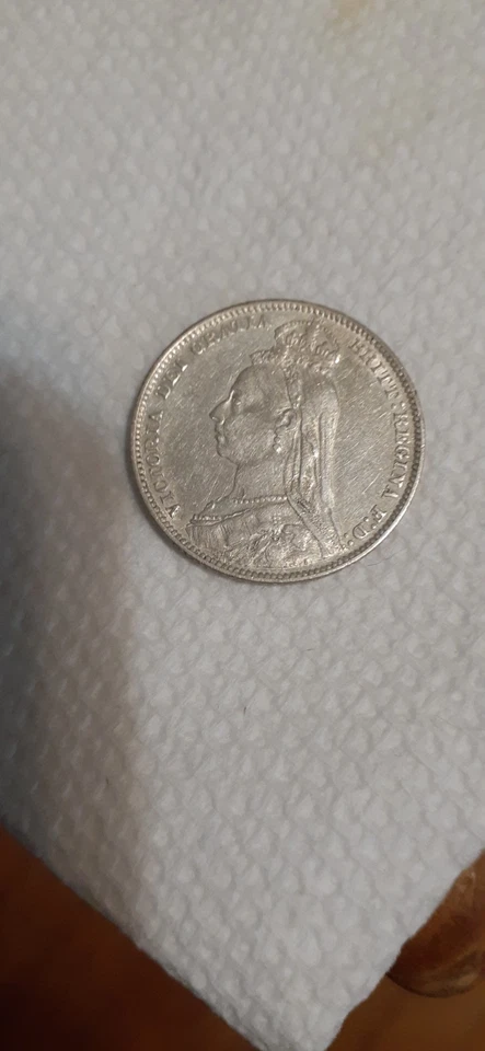 Great Britain 1890 British One Shilling  - Image 2 of 4