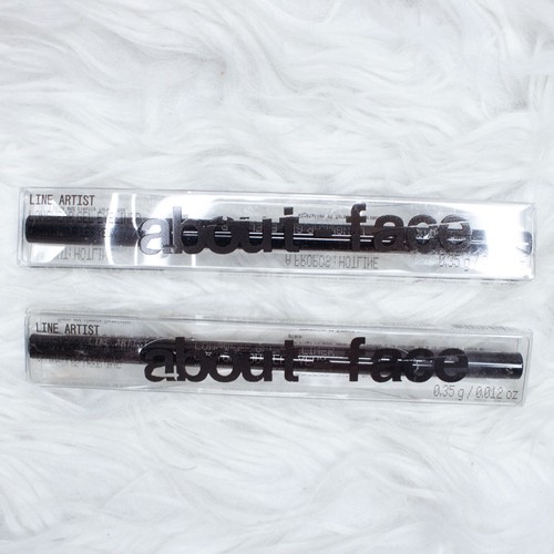 About Face Line Artist Black Gel Longwear Eyeliner Into The Void 2 PACK FULL SZ - Picture 3 of 6