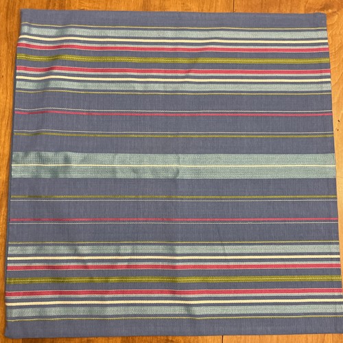 (2) Crate & Barrel Ventana Throw Pillow Cover 18x18 Powder Blue Candy Stripe Set - Picture 8 of 8