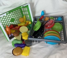 Kids Play Food Dishes Fruits Meats Vegetables Play Lot Of 60