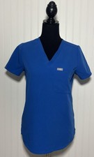 FIGS Royal Blue V Neck Scrub Top Technical Collection Catrina Womens Size XS