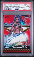 2024 Topps Chrome UFC Future Stars Auto Auto-Red Umar Nurmagomedov /5 PSA 9