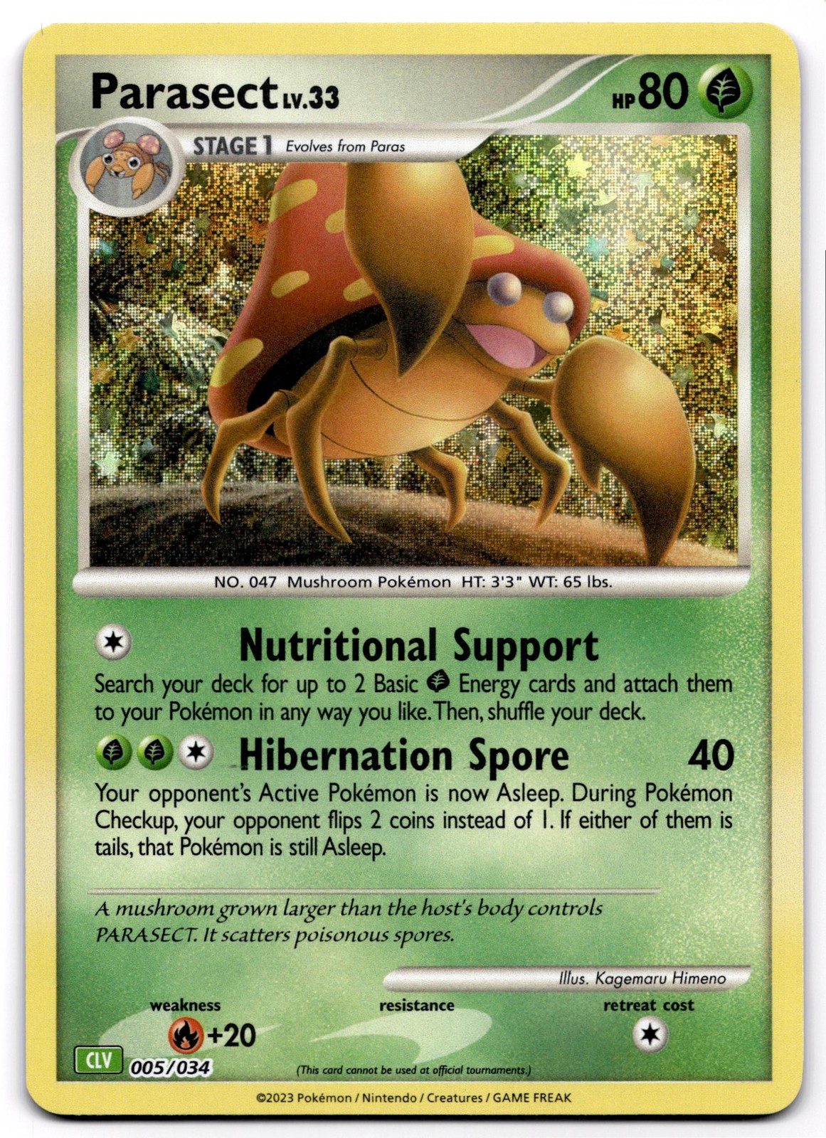 Parasect Classic Collection Trading Card Game Classic 005/034 NM Pokemon