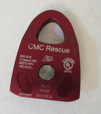 Vtg Original Model CMC Rescue Prusik Minded 2'' Single Rope Pulley Red Aluminum