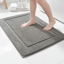 Ultra-Soft Non-Slip Microfiber Bath Rug 24"x17" - Fast Absorbing, Charcoal Gray