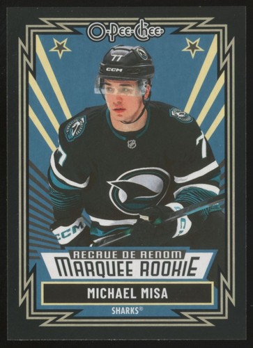2025-26 O-Pee-Chee Black Border Marquee Rookie Michael Misa /100 San Jose Sharks