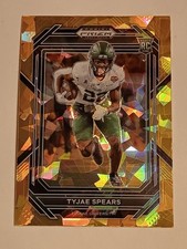 2023 Panini Prizm Draft Picks - Tyjae Spears #123 Gold Ice Prizm (RC) Titans