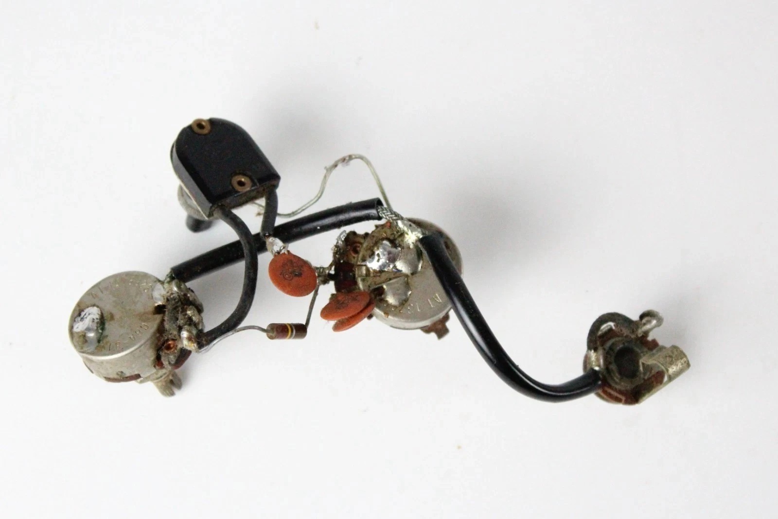 1966 Vintage Gibson EB-0 / EB-2 / EB-3 Bass Pots Wiring Harness w / Input Jack USA
