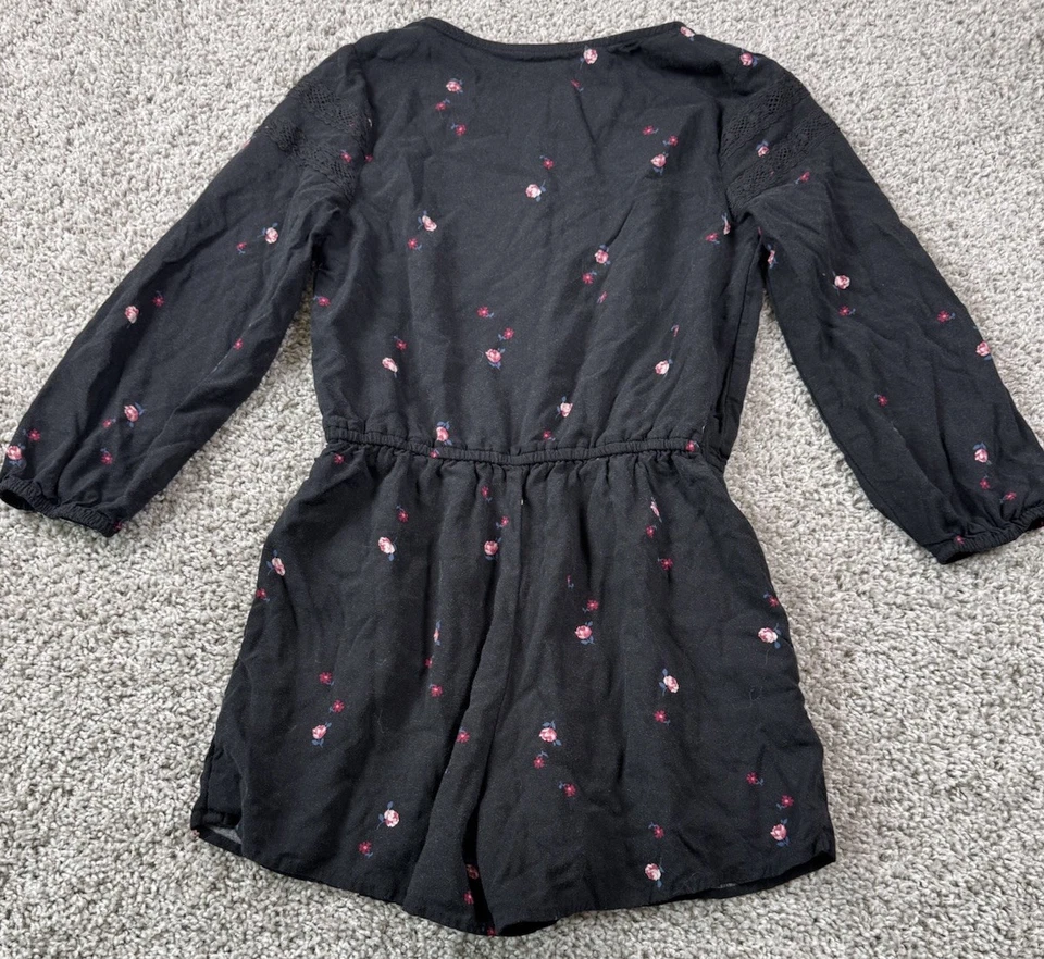 Abercrombie Kids Girls Long Sleeve Romper Shorts One Piece Black 11/12 - Image 4 of 4