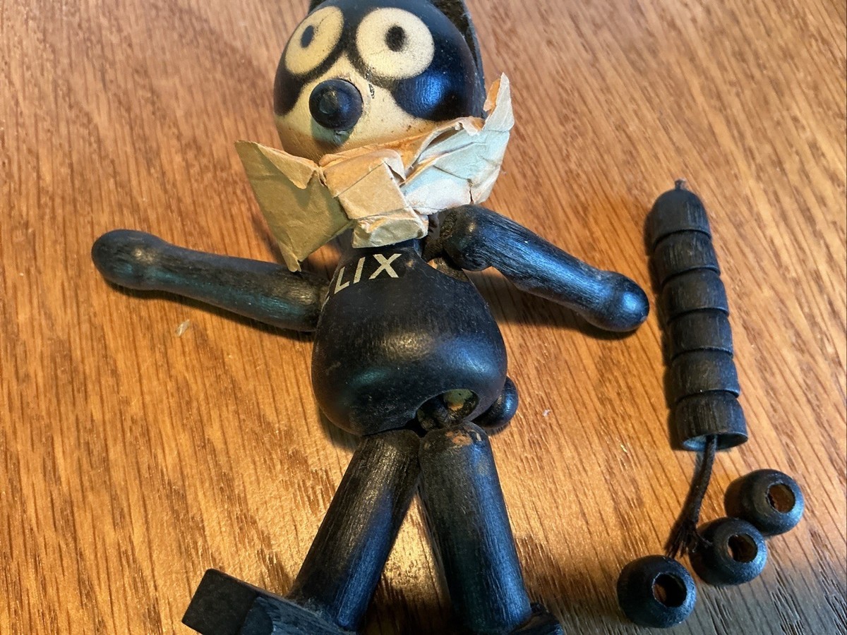 Felix the Cat ぬいぐるみ 10体セット　ヴィンテージ Antique 1922 Felix the Movie Cat Wood Segmented Jointed Toy by Pat