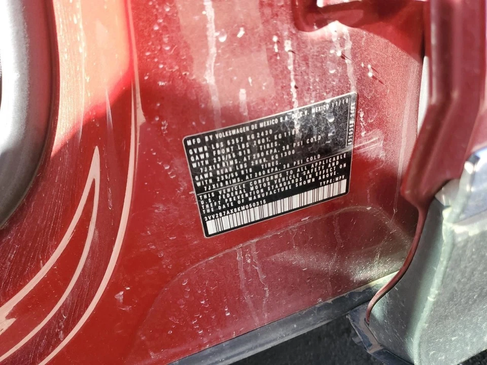 2019 Volkswagen Tiguan Rear Left Door Panel Trim Gray - Used, OEM, 66K Miles - Image 3 of 4