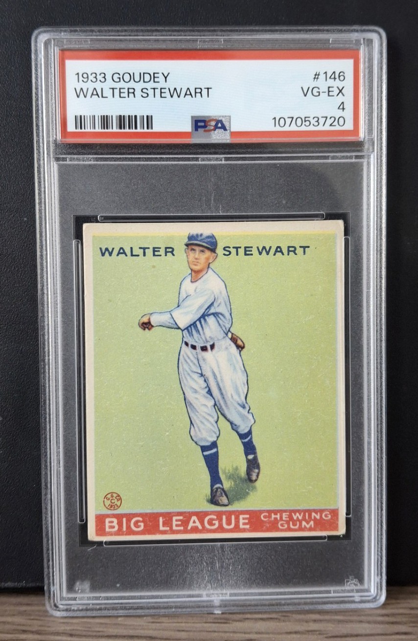 1933 Goudey Baseball Walter Stewart #146 - Washington Senators - PSA VG-EX 4