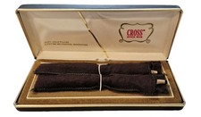 Vintage Cross 14KT Gold Filled Ball PointPen and Pencil Set in Case Made in USA